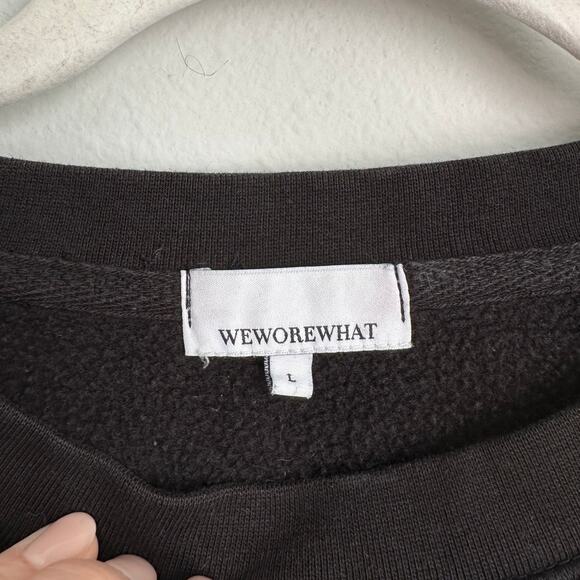 WeWoreWhat Black Cropped Boxy Pullover Sweatshirt Women's Large - Picture 4 of 6